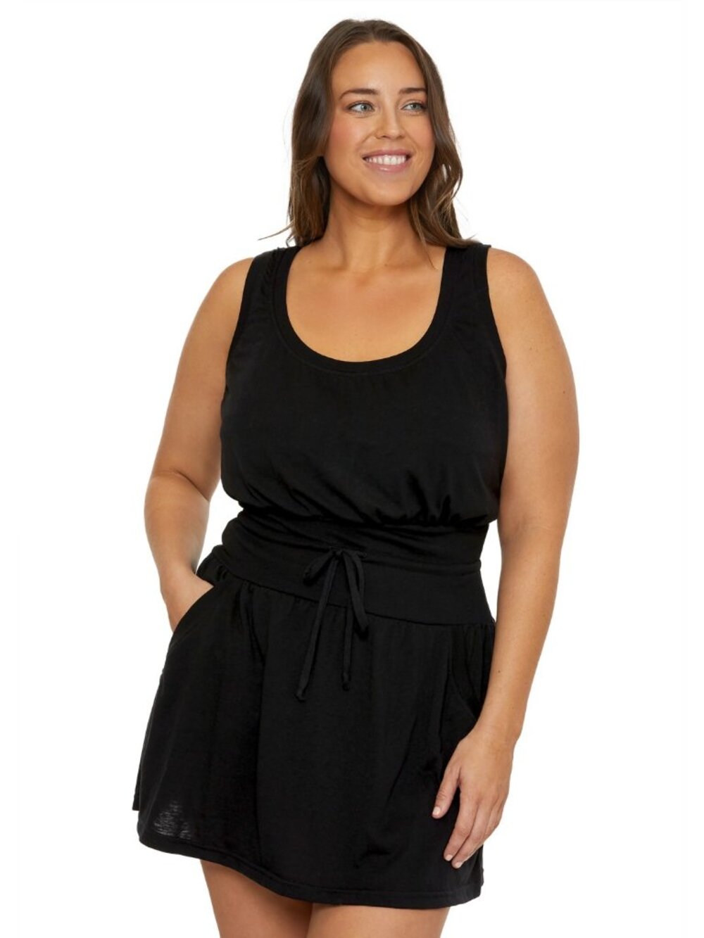 Becca Plus Size Beach Date Burnout Knit Dress Cover up, Black Size 3X (22-24)